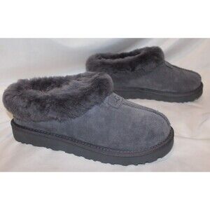 NIB UGG WOMEN'S TAZETTE SUEDE‎ SHEARLING SLIP ON SLIPPERS OBS BLUE NIB